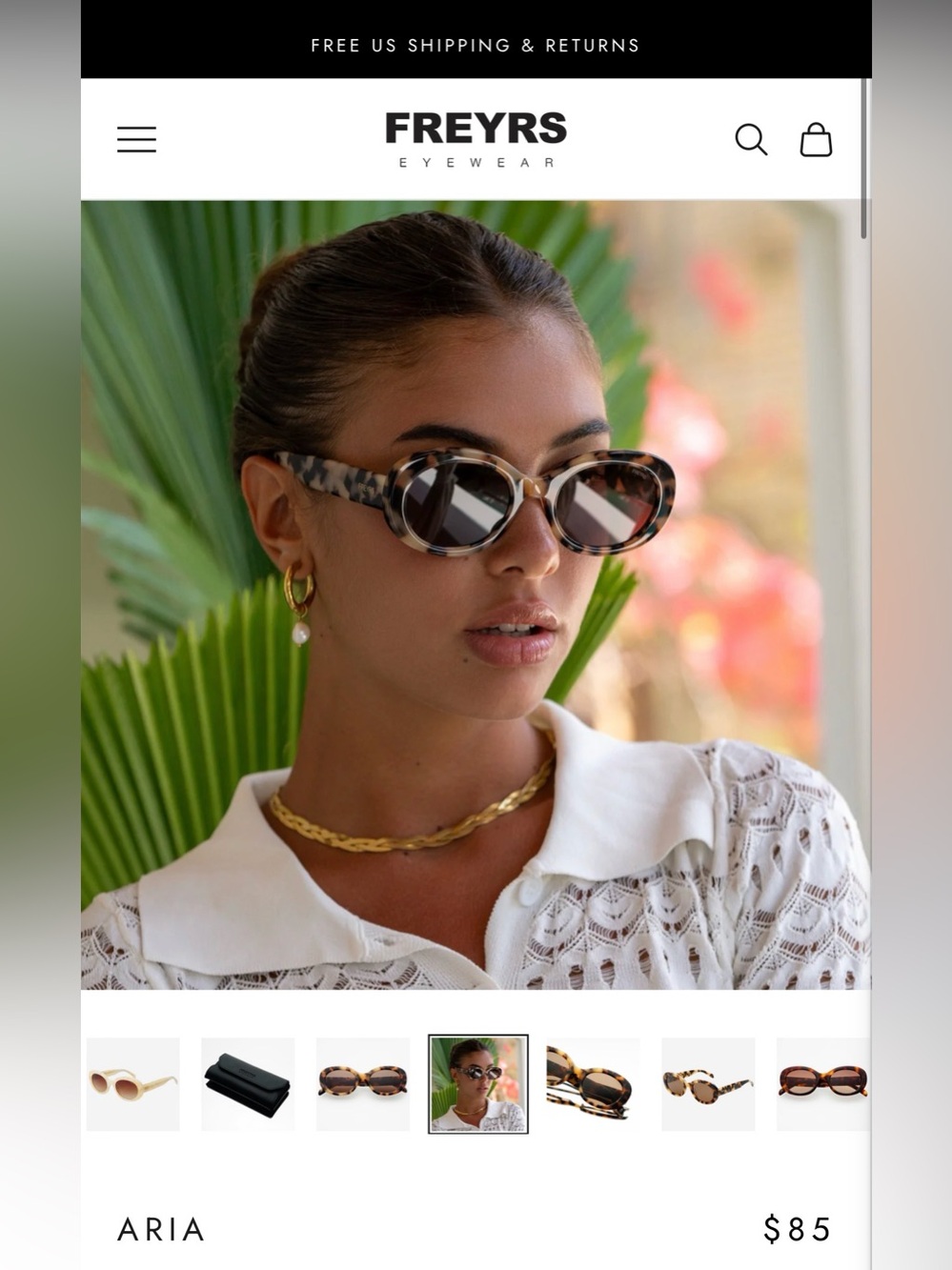 FREYRS Aria Milky Tortise Oval Sunglasses